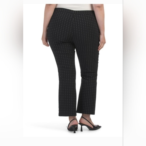 NWT Zac & Rachel Cropped Pants. Plus Size 18W Black With White Polka Dots - Picture 3 of 5